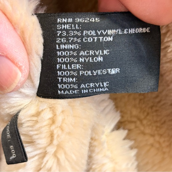 Women's Cream Teddy Jacket with Faux Fur Collar - Picture 7 of 8